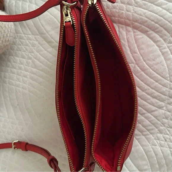 Coach Red Crossbody Bag Sleek Modern Design - Picture 7 of 15